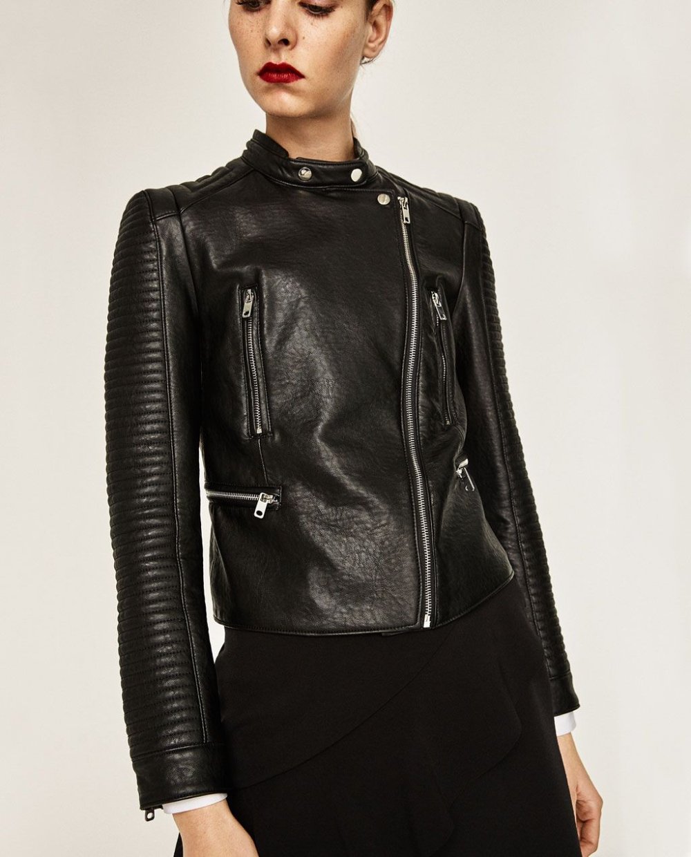 Кожаная куртка комбинированная с замшей