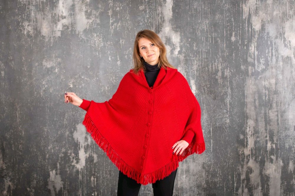 Накидка пончо женская