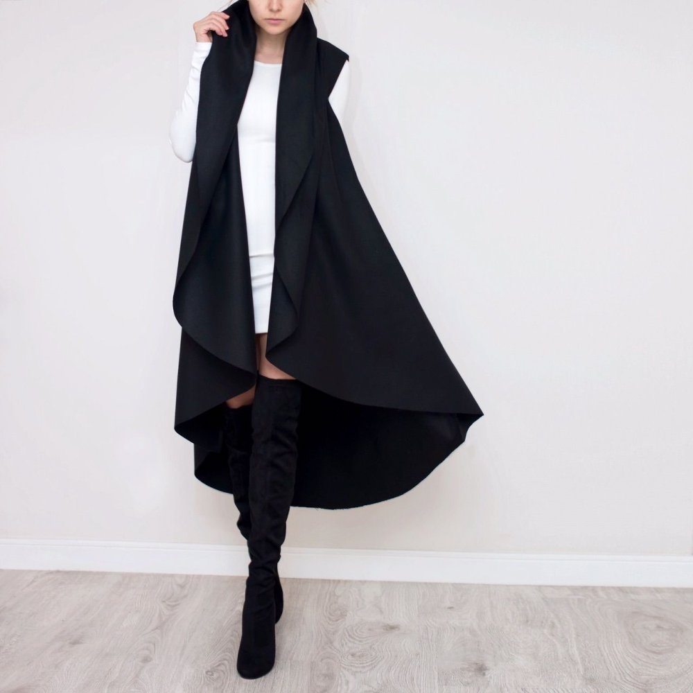 Платье Koton черное с разрезами по бокам