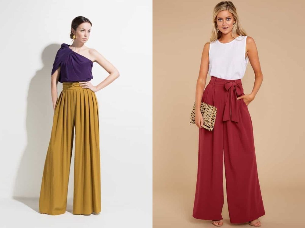 Брюки палаццо на фигуре груша