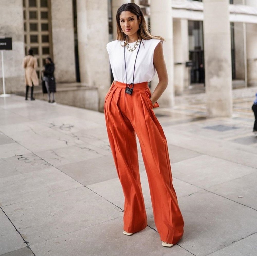 Брюки палаццо лекало