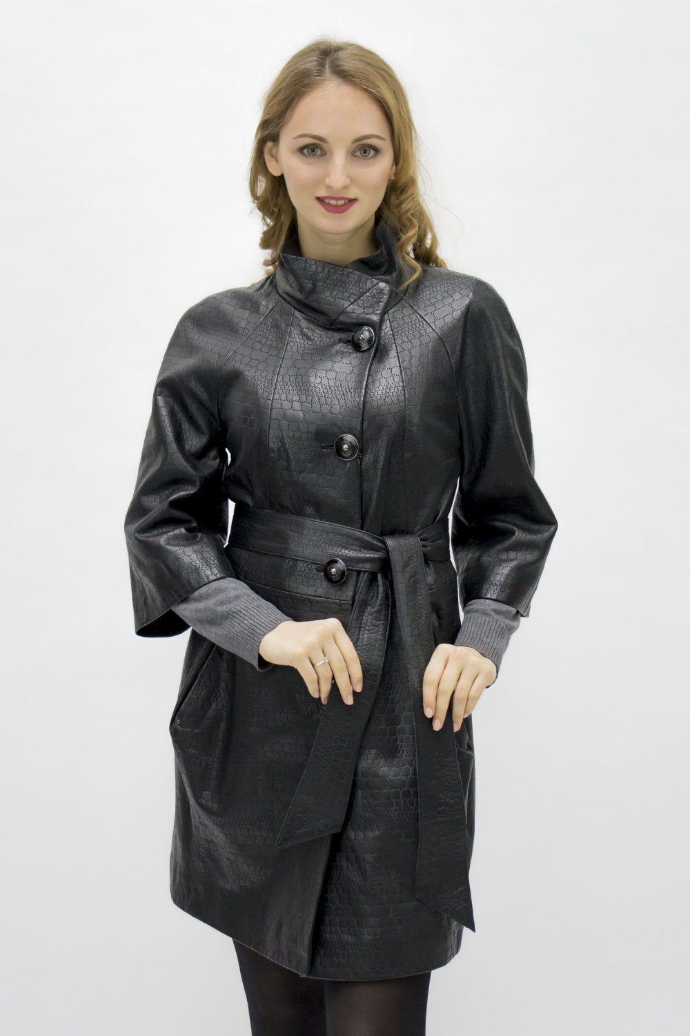 Пальто кожаное женское ТСМ