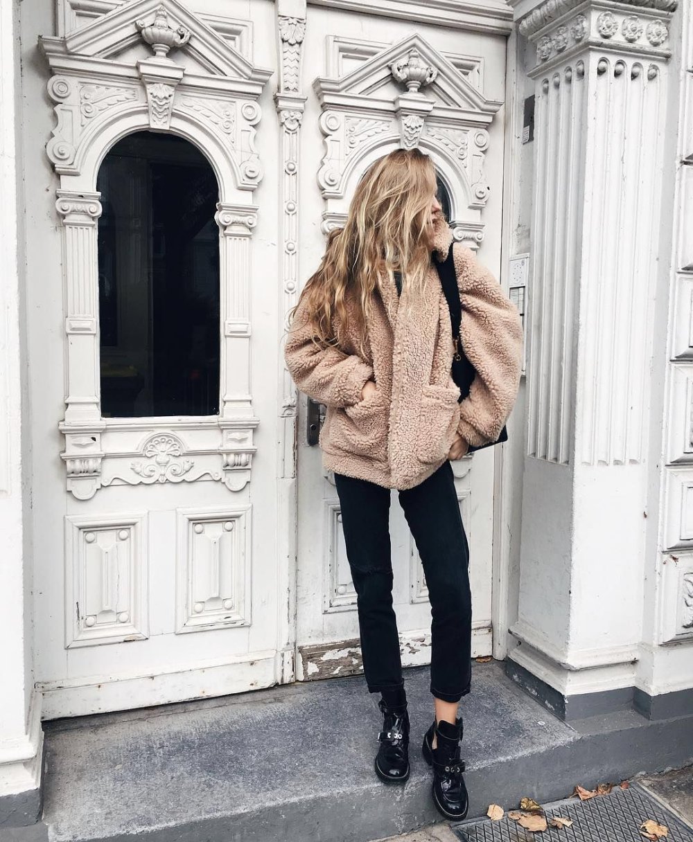 Пальто искусственный мех барашек