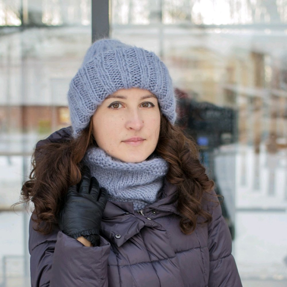 Вязаные женские шапки для очкариков