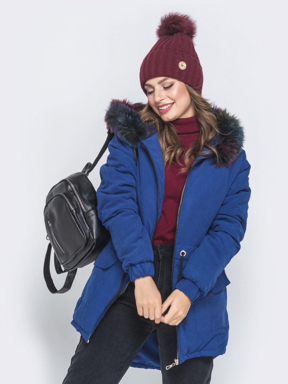 Шапка под голубую куртку