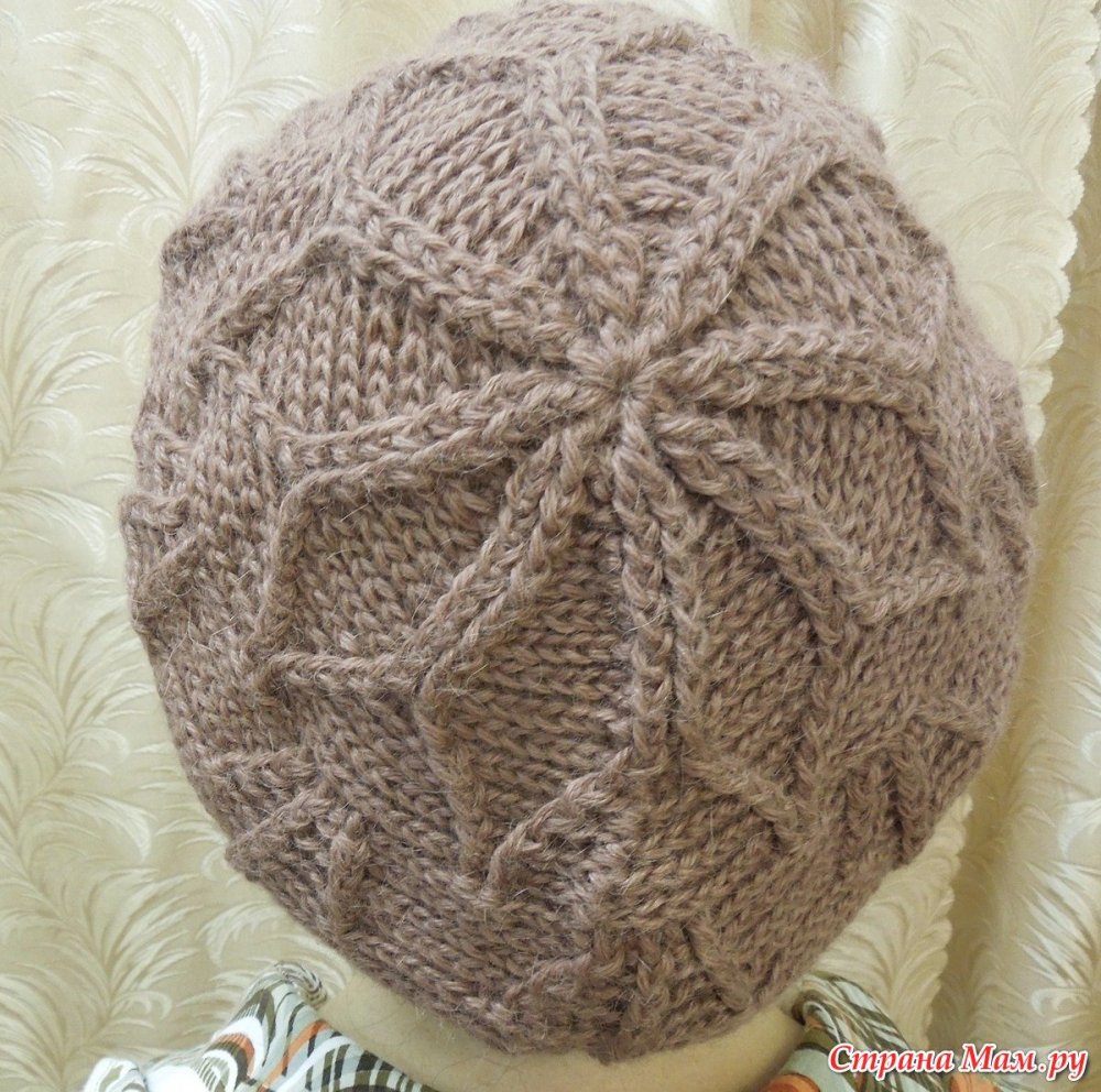 Донышко шапки спицами