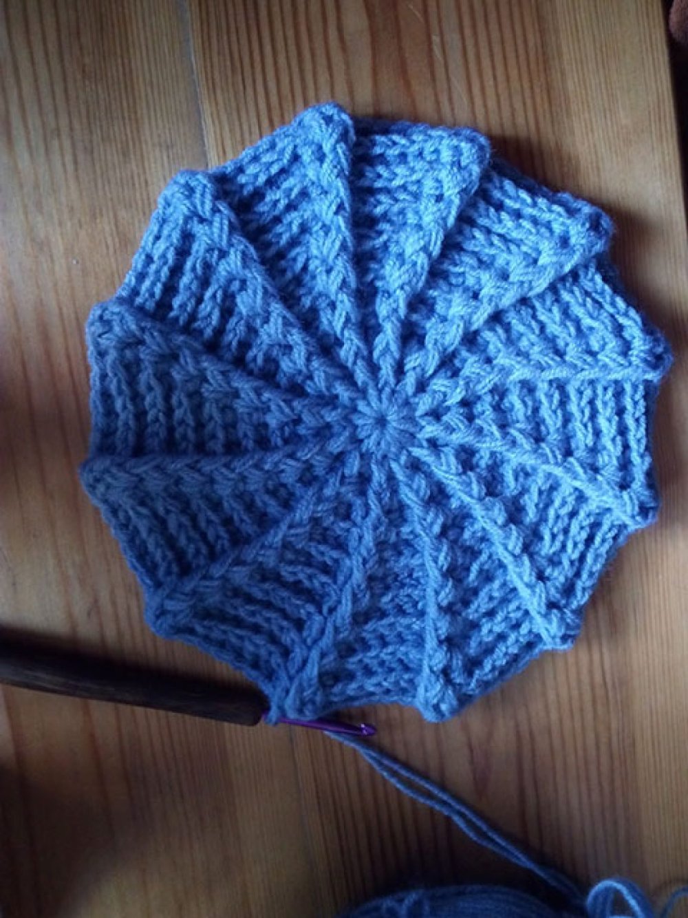 Шапка бини рельефными столбиками крючком мастер класс