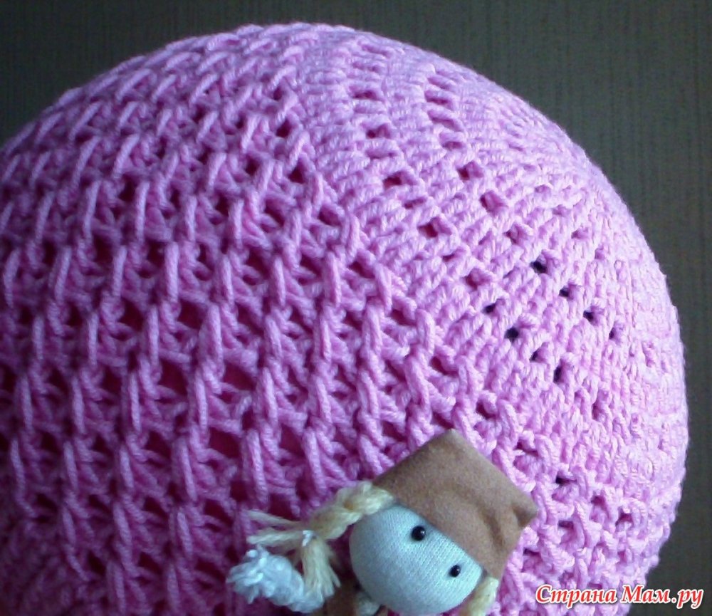 Шапка крючком выпуклыми рельефными столбиками