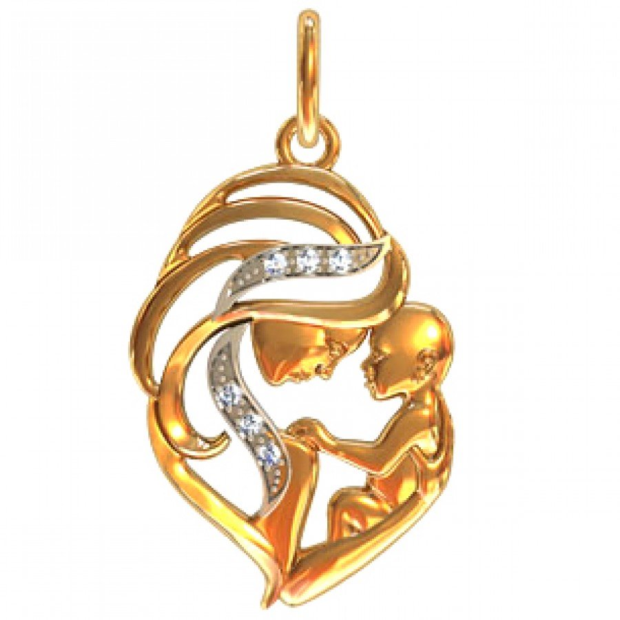 Подвеска мать и дитя золото