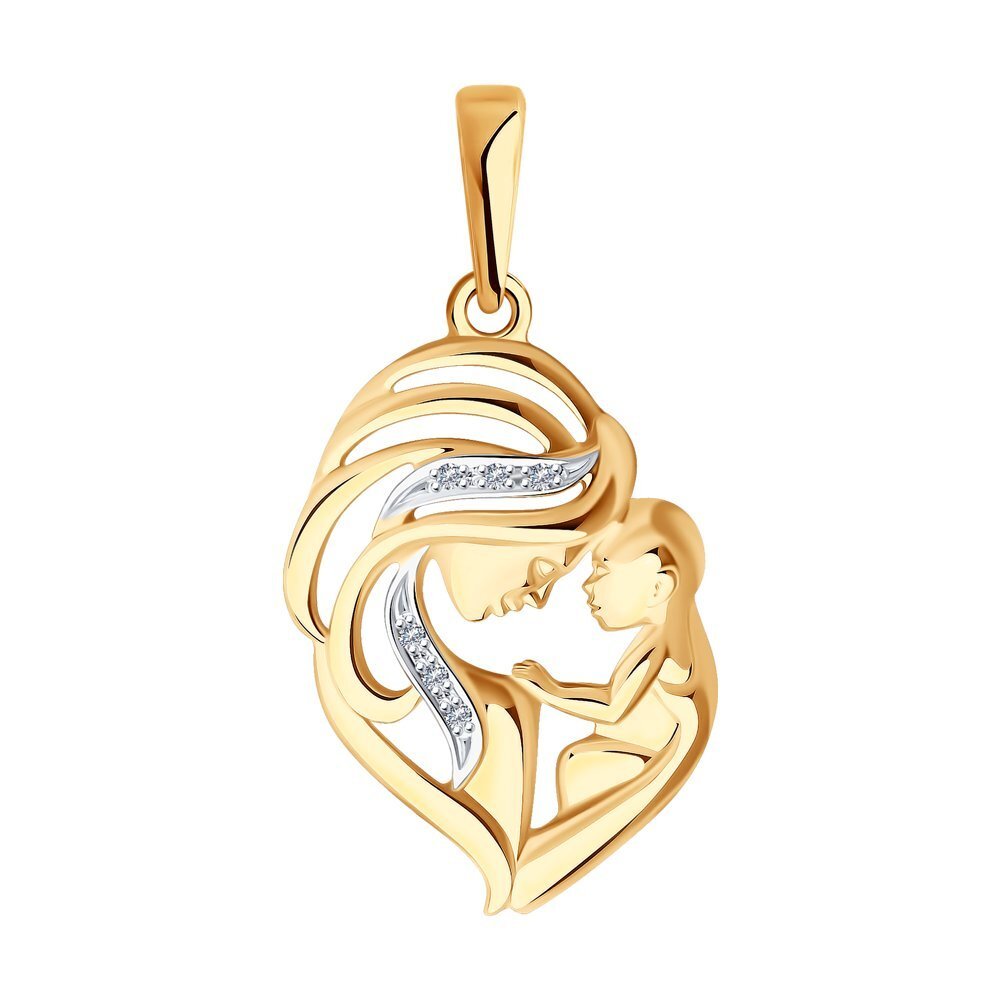 Золотая подвеска мать и дитя SOKOLOV