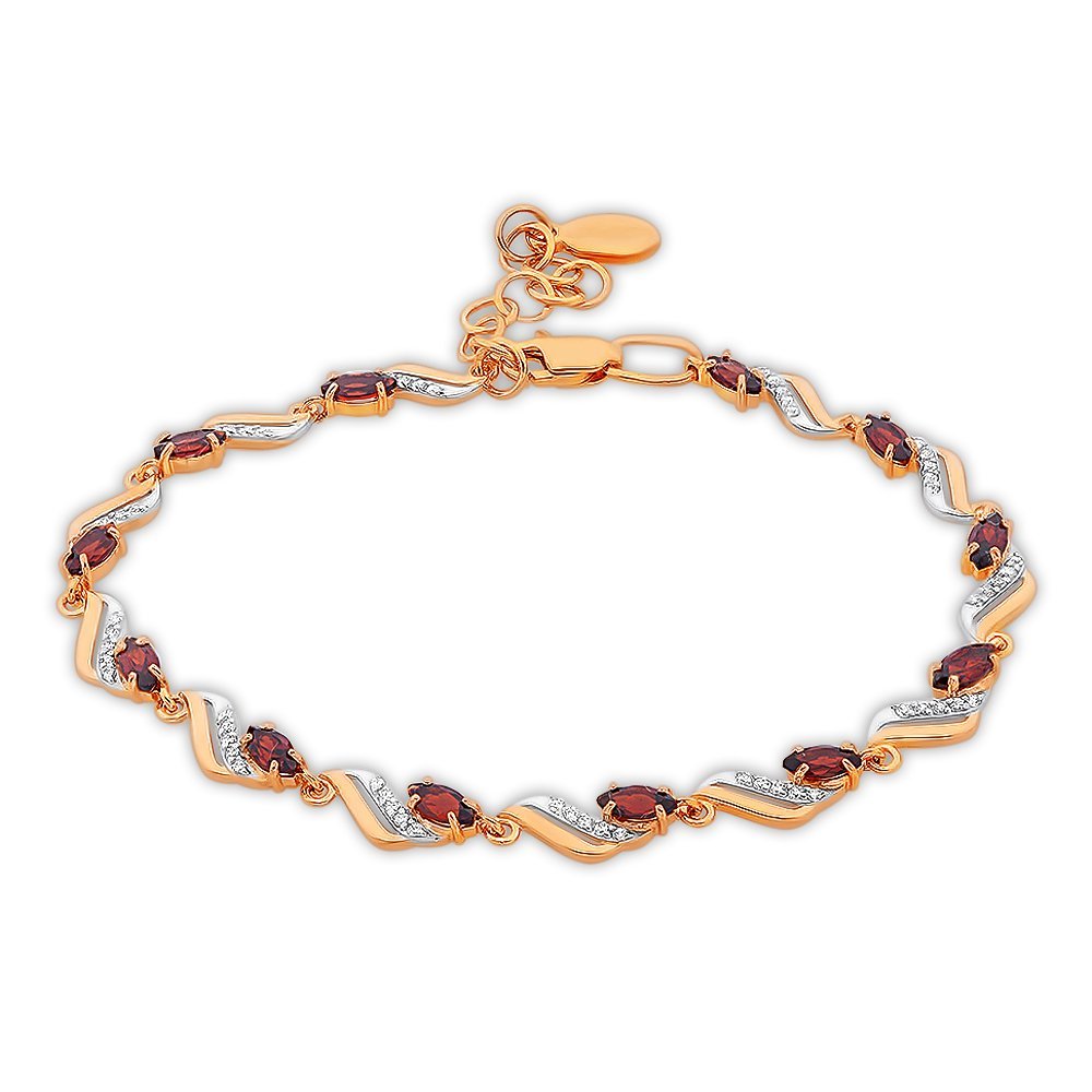 Браслет с гранатом золото Адамас