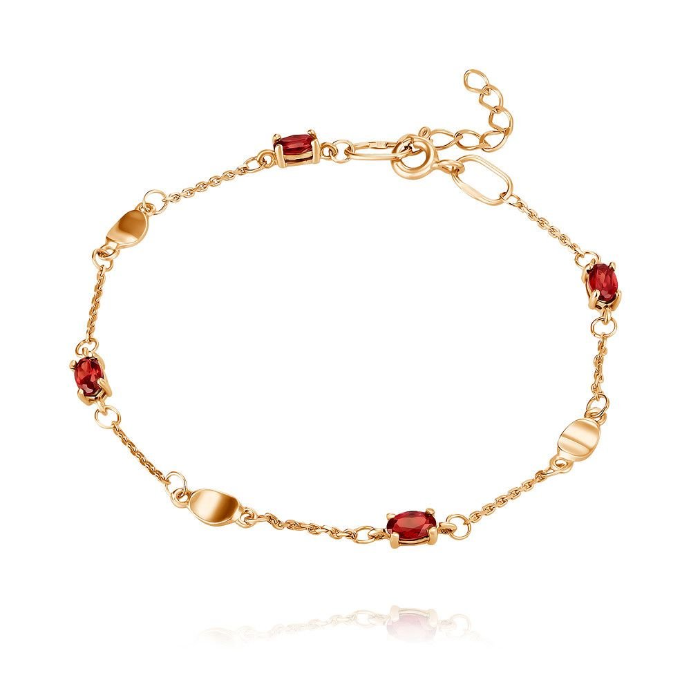 585 Золото гранатовый браслет