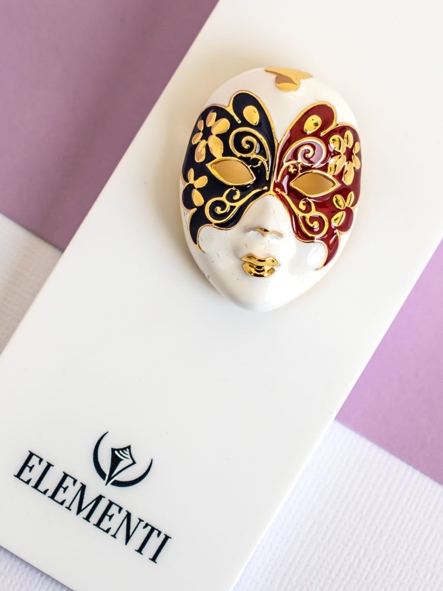 Брошь венецианская маска