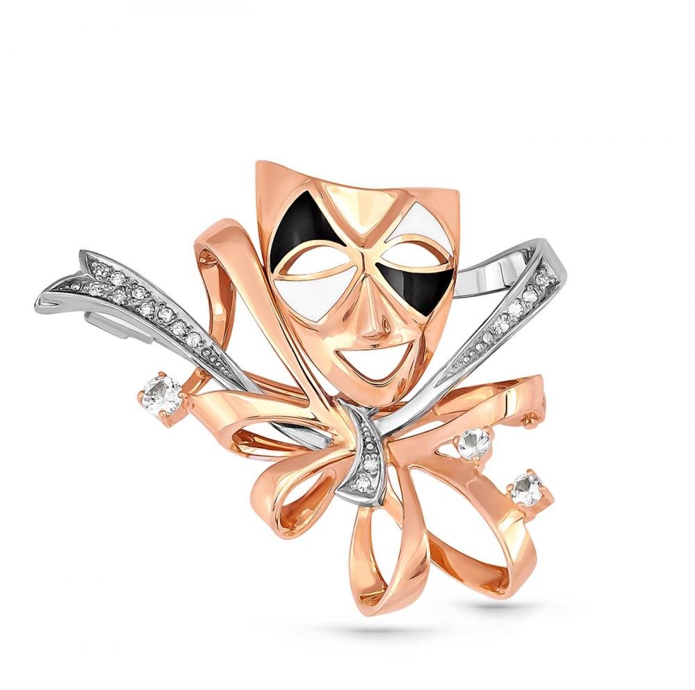 Брошь маска театральная