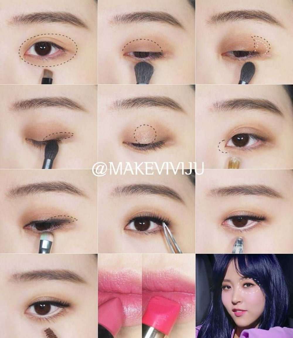 Корейский макияж на нависшее веко