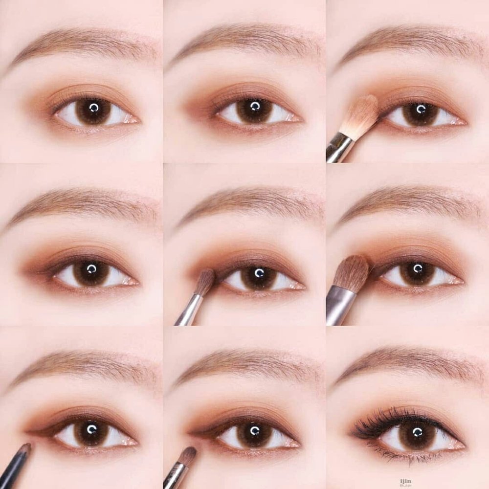 Корейский макияж глаз тенями БТС