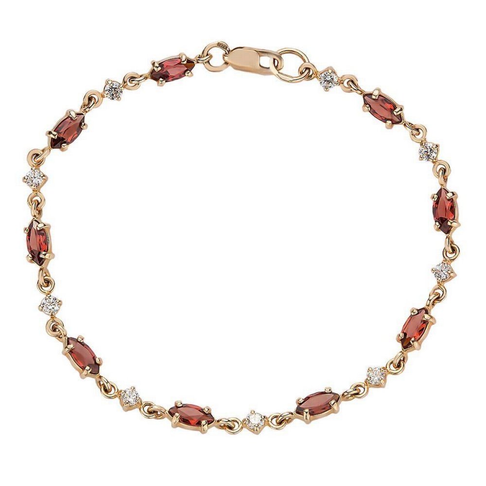 Золотой браслет с гранатом 585