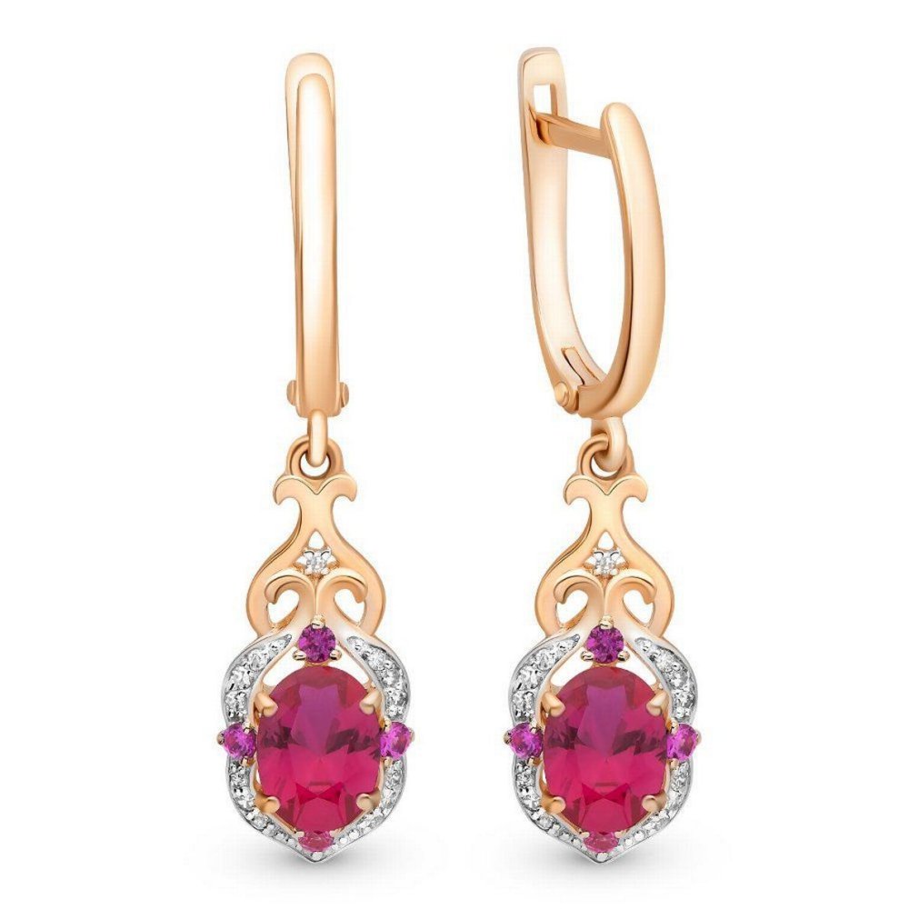 585 Золотой серьги с рубином