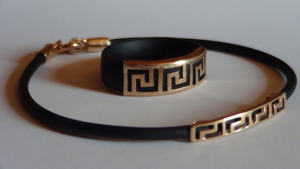 Браслет кожа золото мужской