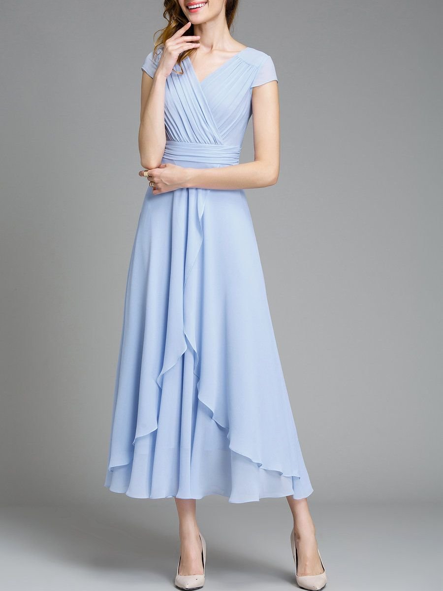 Голубое платье Шеин миди