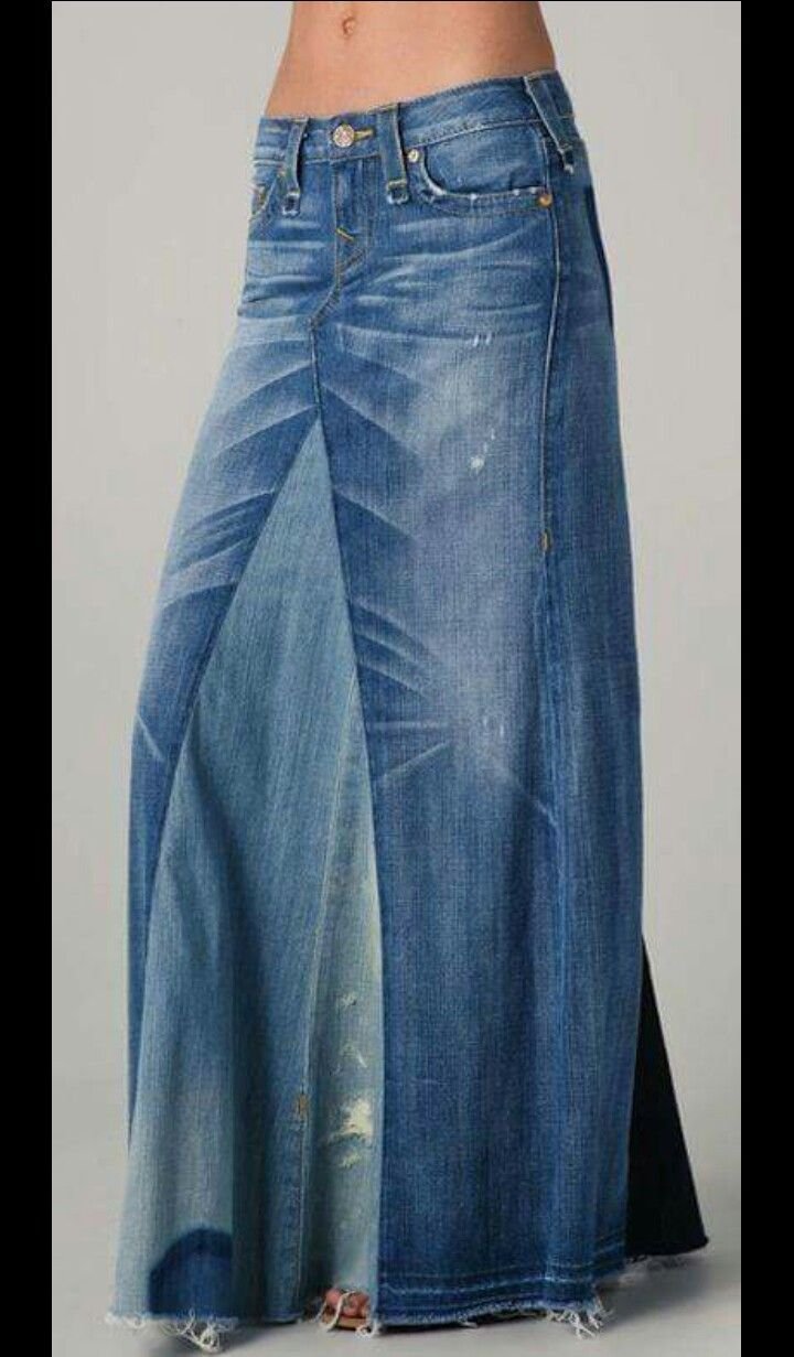 Джинсовая юбка макси 2023