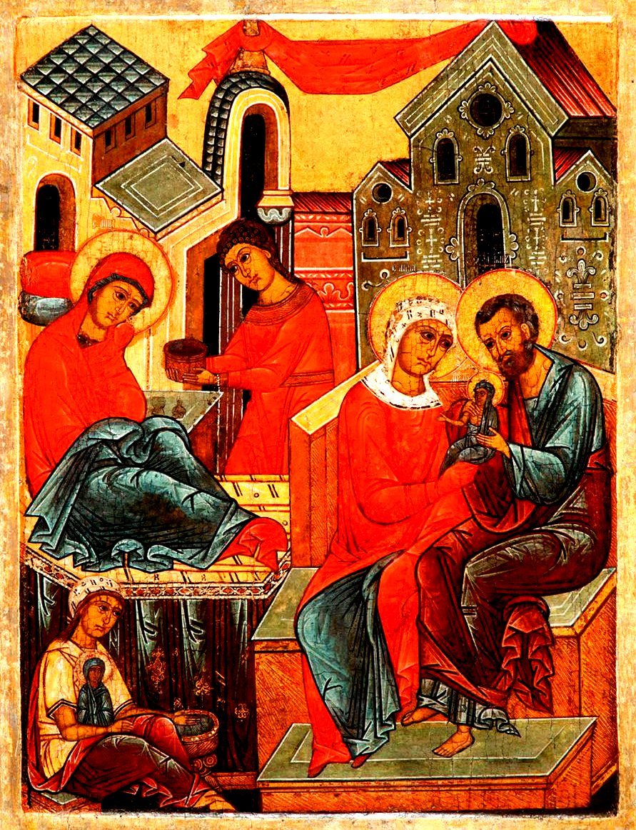 Рождество Пресвятой Богородицы икона круглая