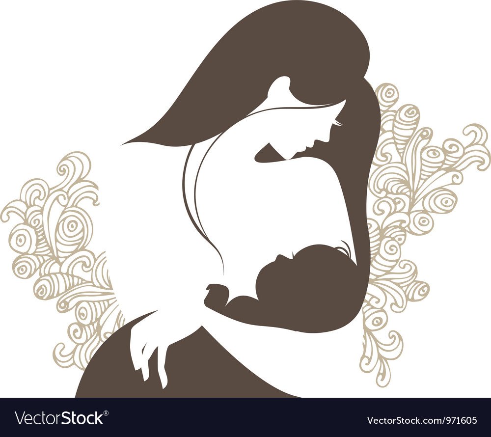 Силуэт матери и ребенка