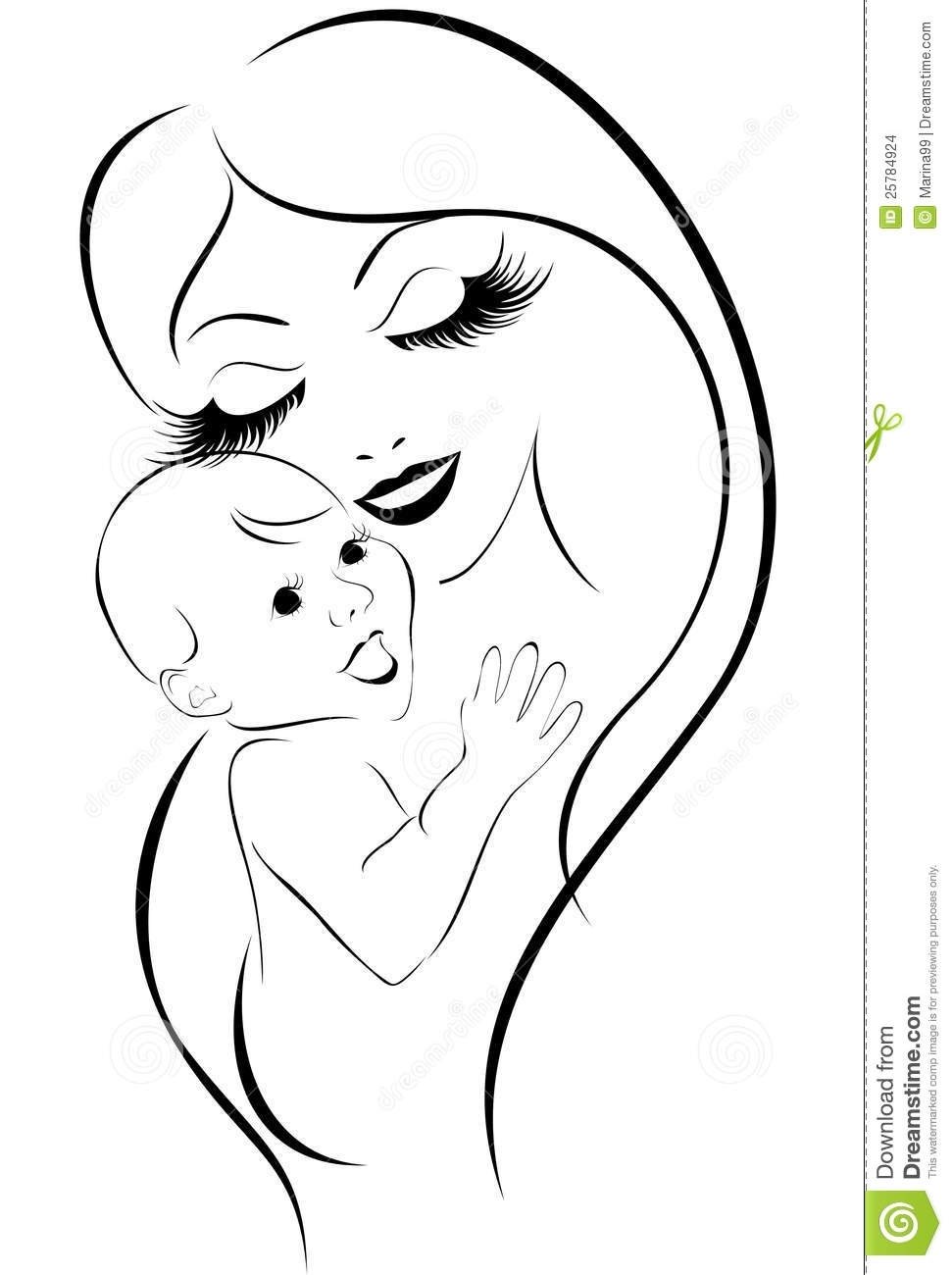 Рисунок мамы для срисовки лёгкие