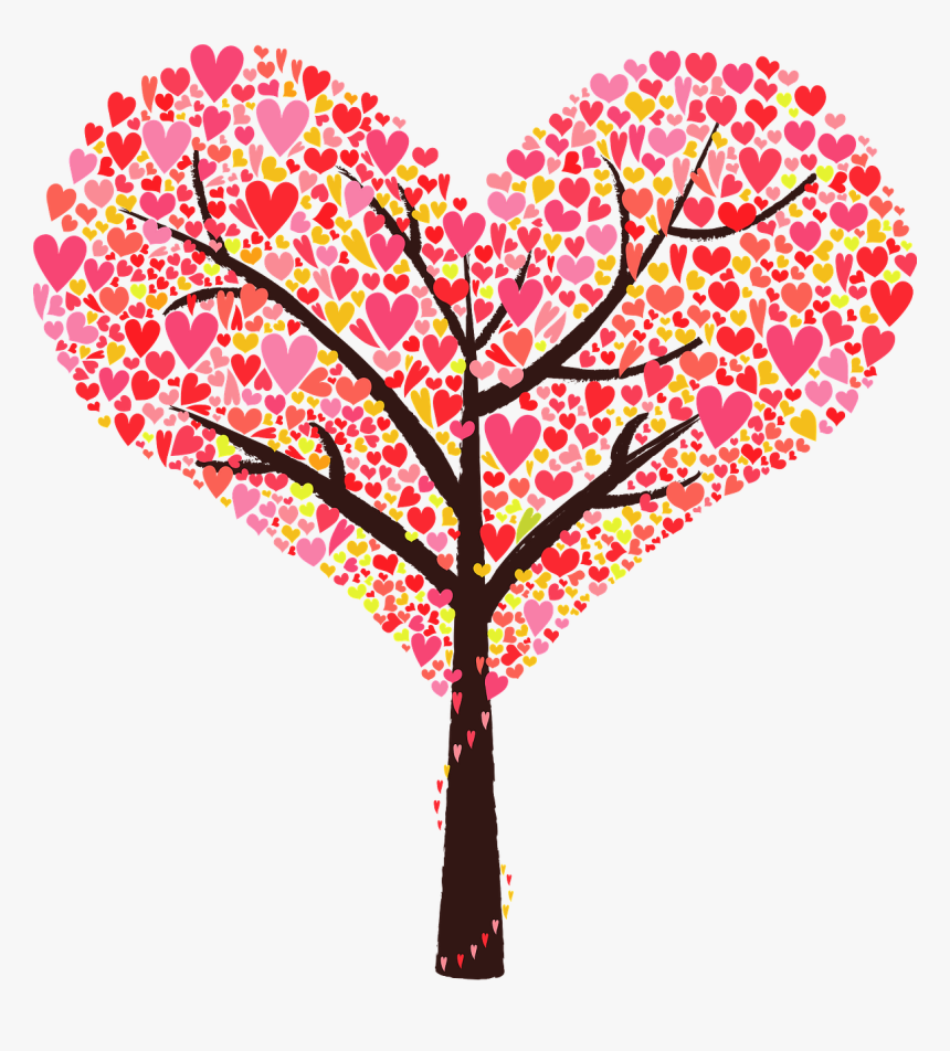 Акварельное дерево сердце