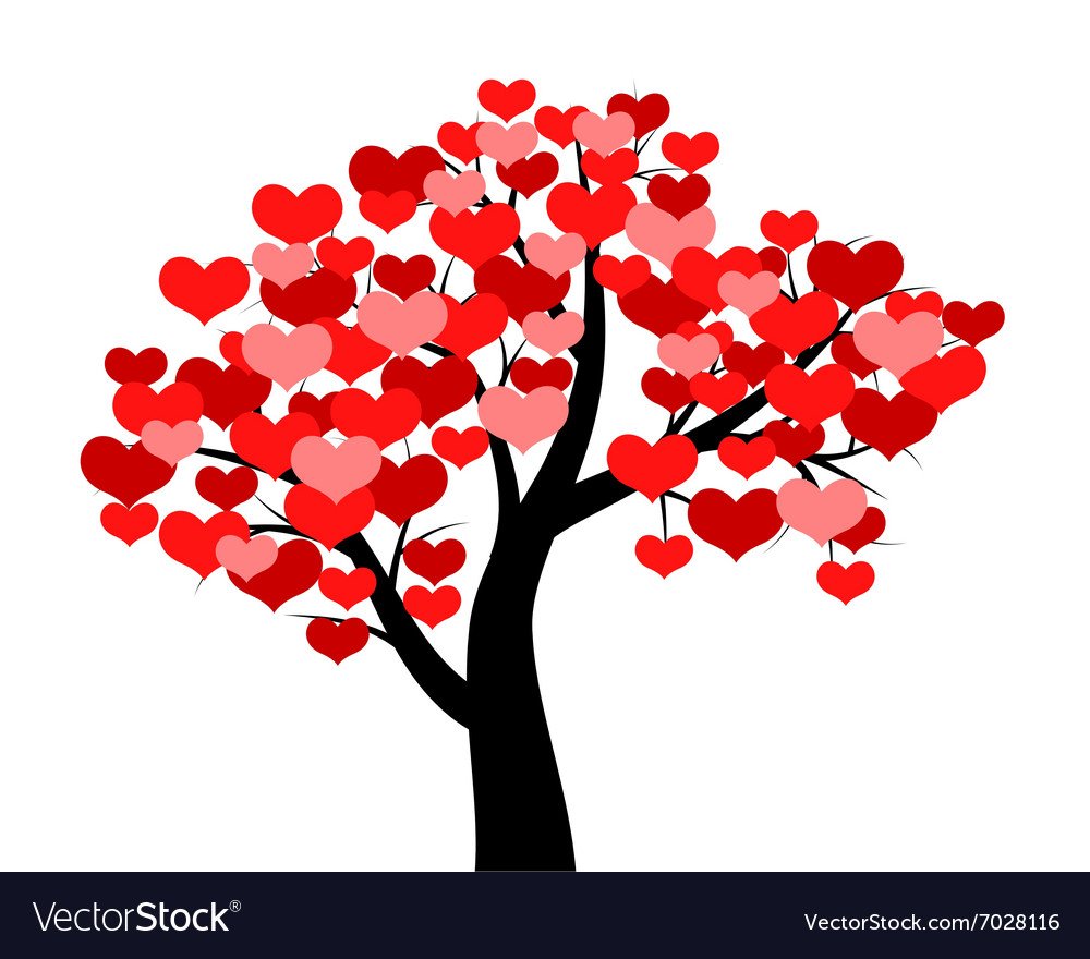Дерево с сердцами вместо листьев