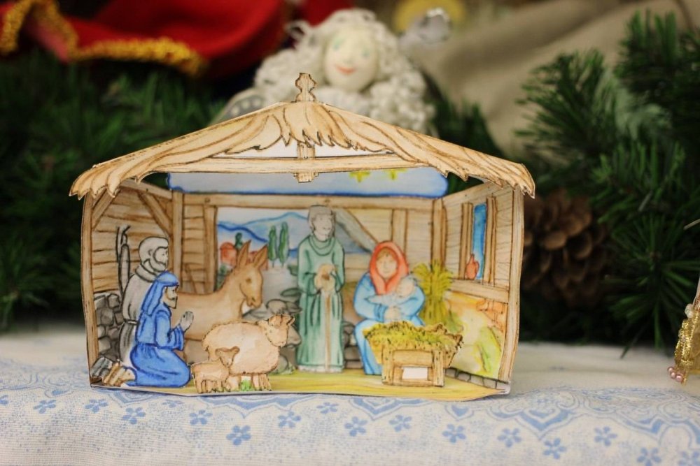 Рождественский вертеп своими руками поделка