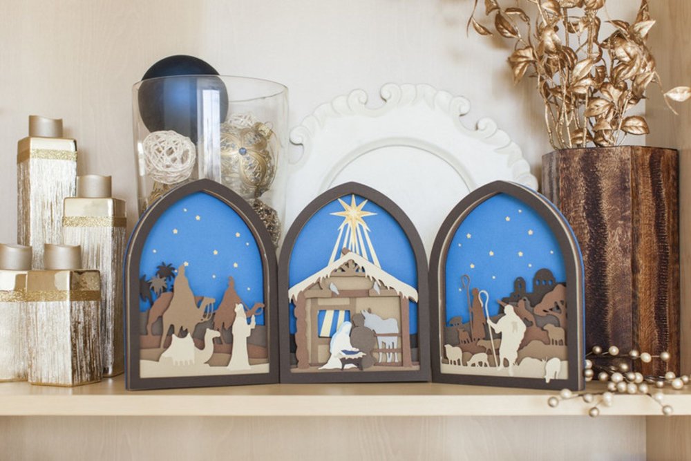 Рождественский вертеп бумажный туннель