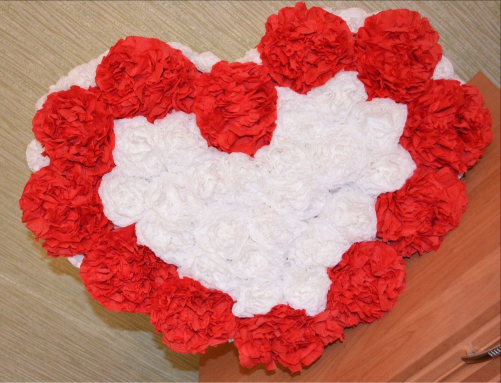 Сердце из гофрированной бумаги