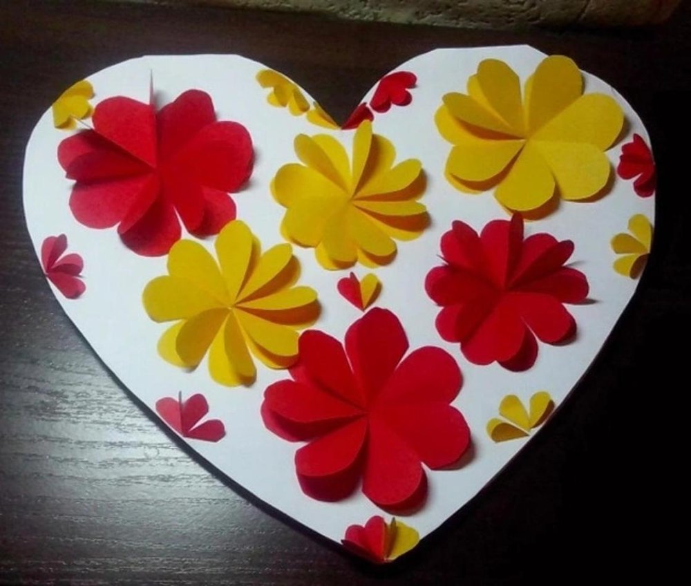 Открытка из сердечек