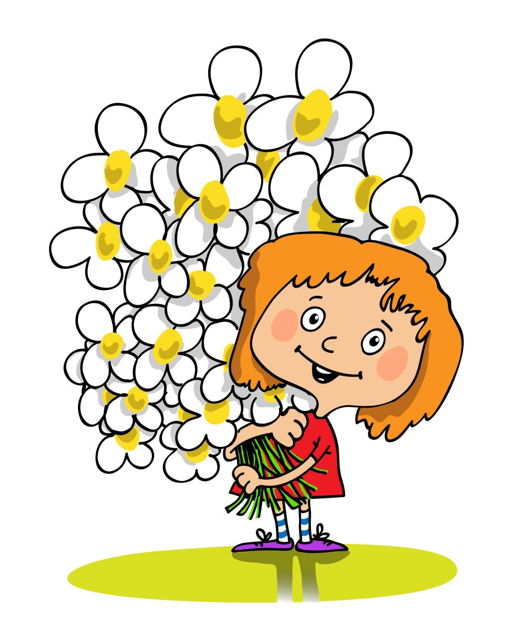 Дети с цветами на прозрачном фоне