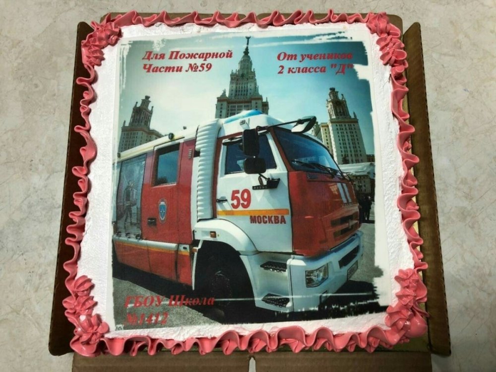 Торт пожарная машина фотопечать