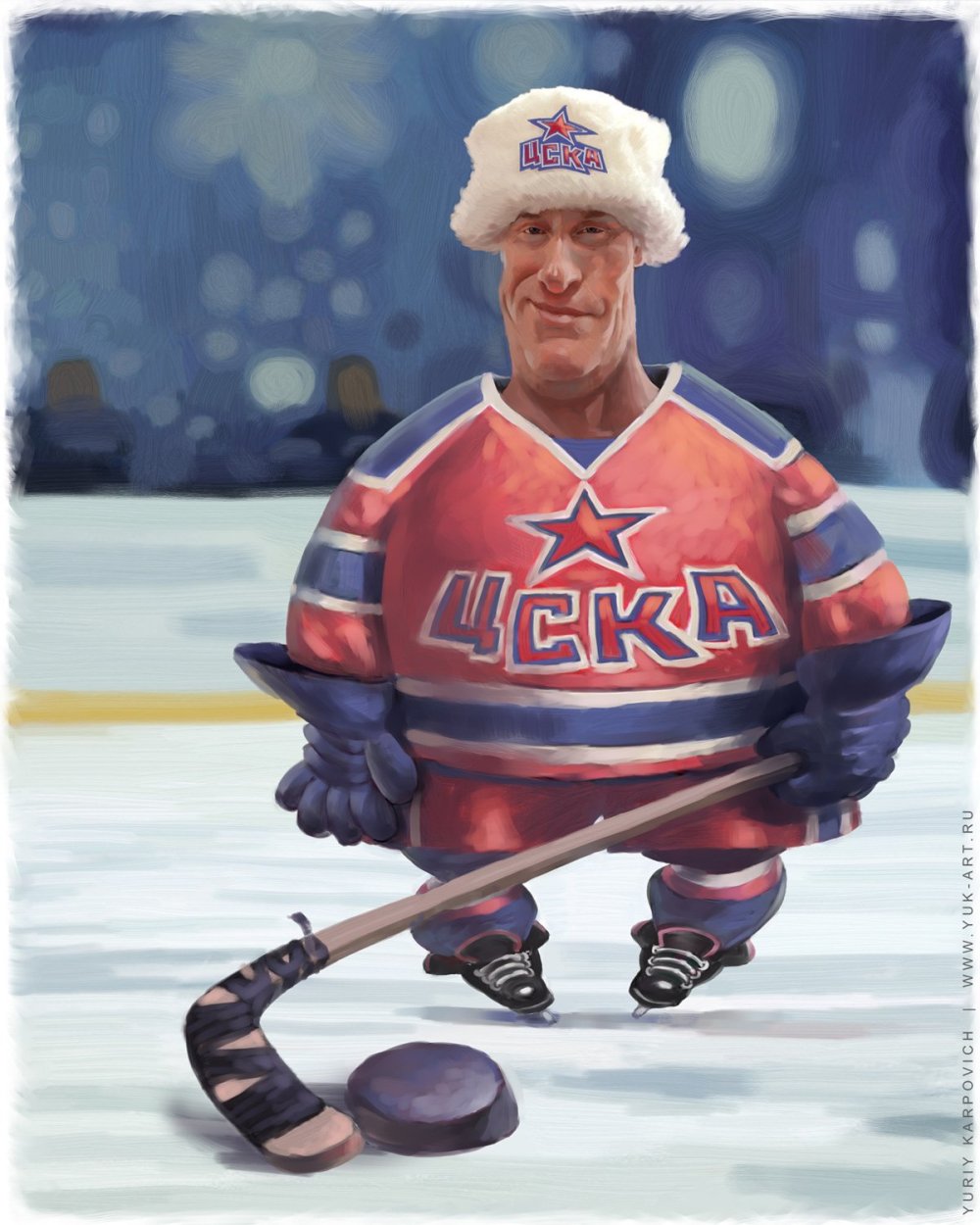 Шарж хоккеист