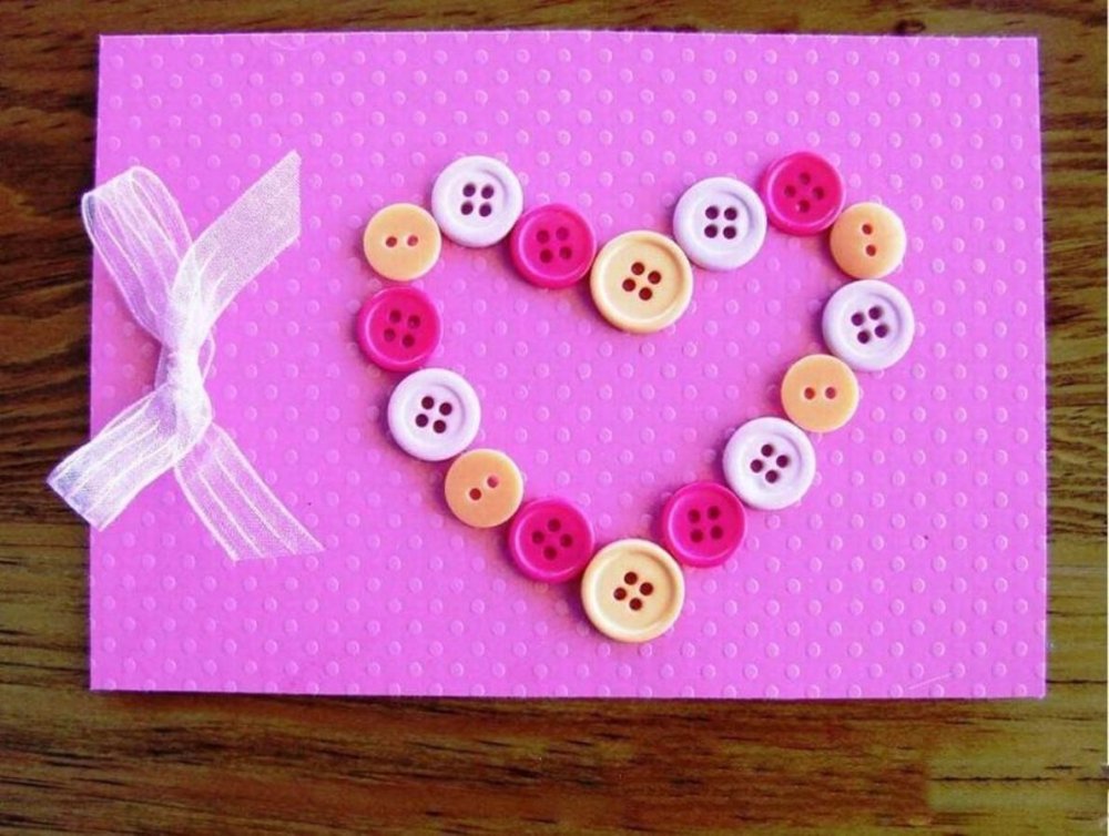 Открытка из пуговиц своими руками