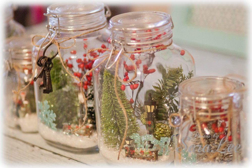 Новогодняя композиция в стеклянной банке
