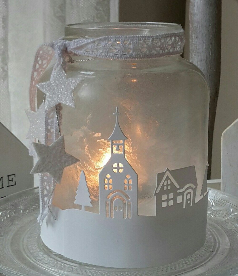 Новогодний домик из банки