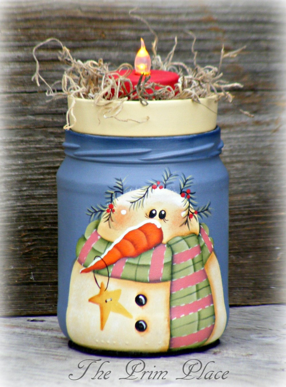 Декупаж на дереве Снеговик