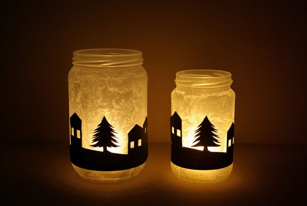 Рождественский фонарик из банки Вальдорф