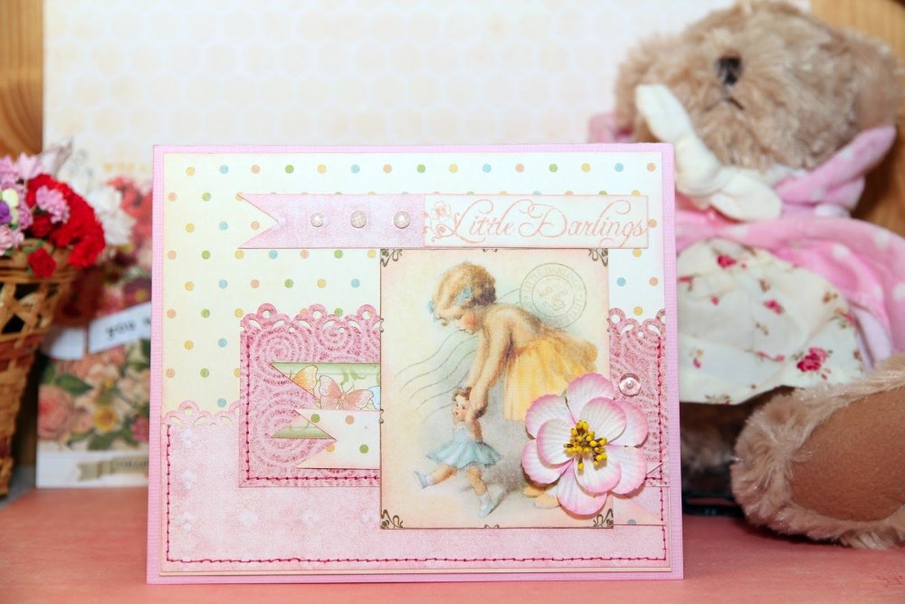 Открытка с годиком крестнице