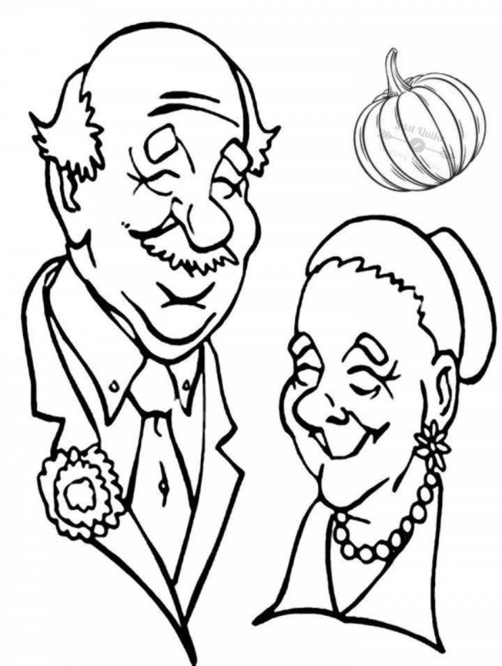 Раскраска пожилые люди