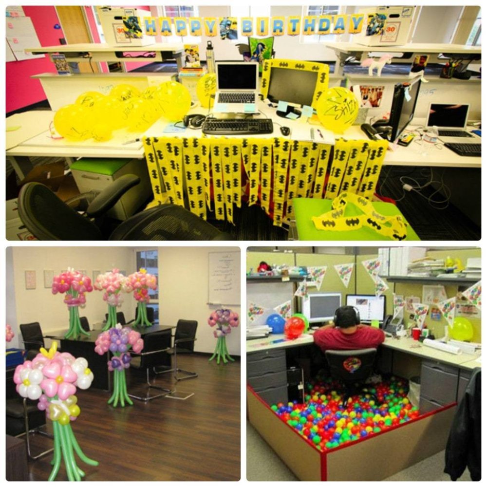 Украшение рабочего места на день рождения