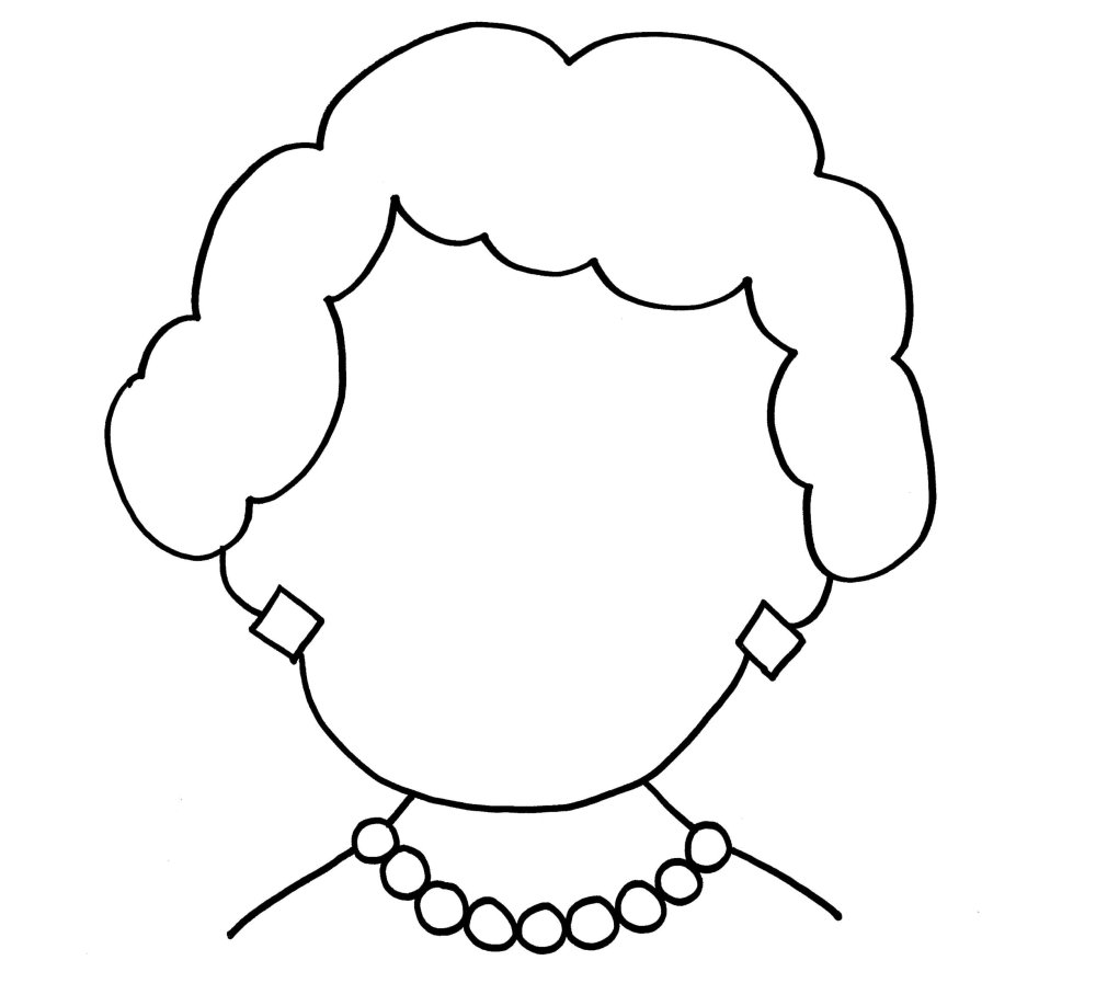 Портрет бабушки раскраска для детей