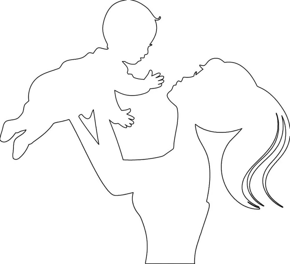 Шаблон мама и ребенок для вырезания