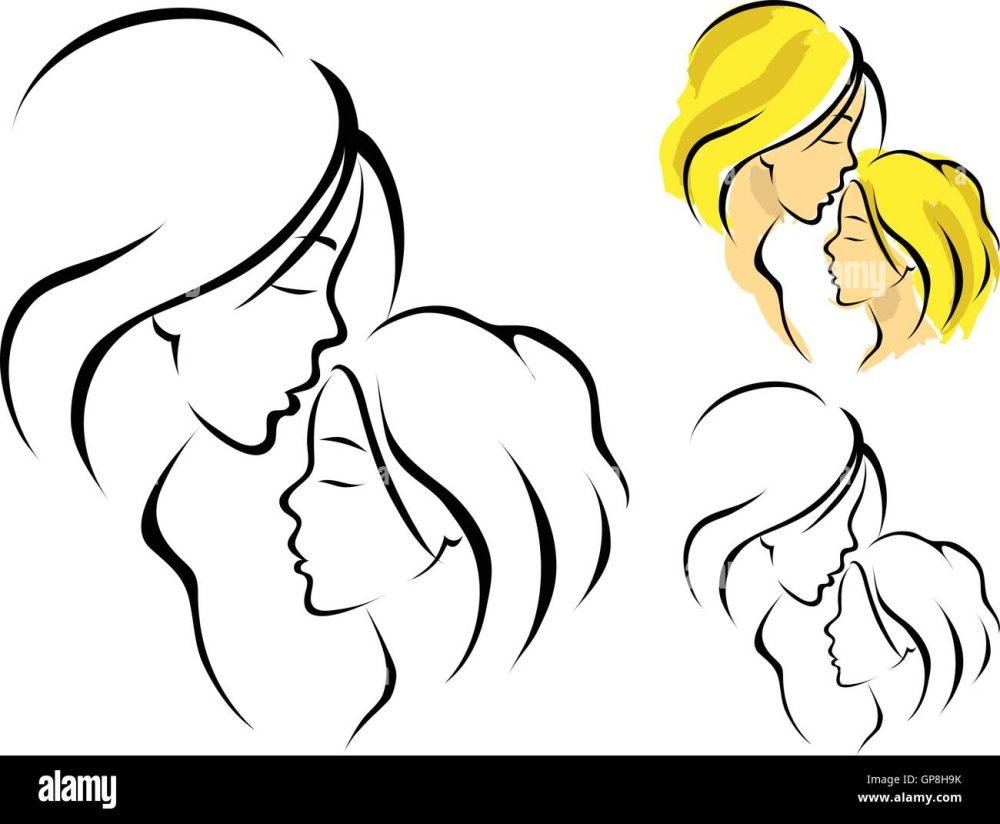 Силуэт лица мамы для детей