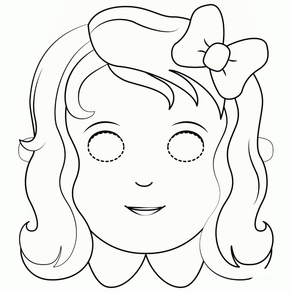 Раскраска маска для девочек