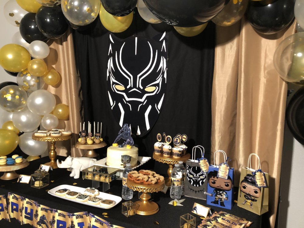 Украшения на день рождения в черном стиле